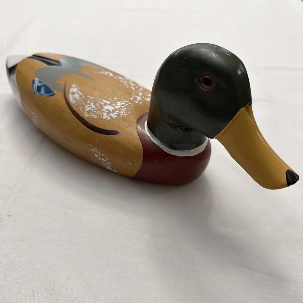 Vintage Carved large Wooden Mallard Duck Decoy‎ Decorative Hand Painted 14